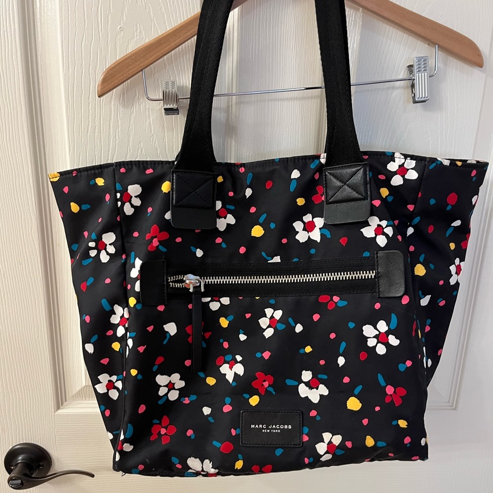 Marc Jacobs Nylon Leather Trim Tote Bag